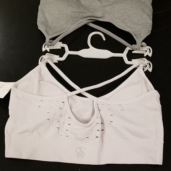 💕JESSICA SIMPSON💕 Seamless Bralettes (2 Pack) Lavender Gray Medium M NWT - Picture 6 of 13